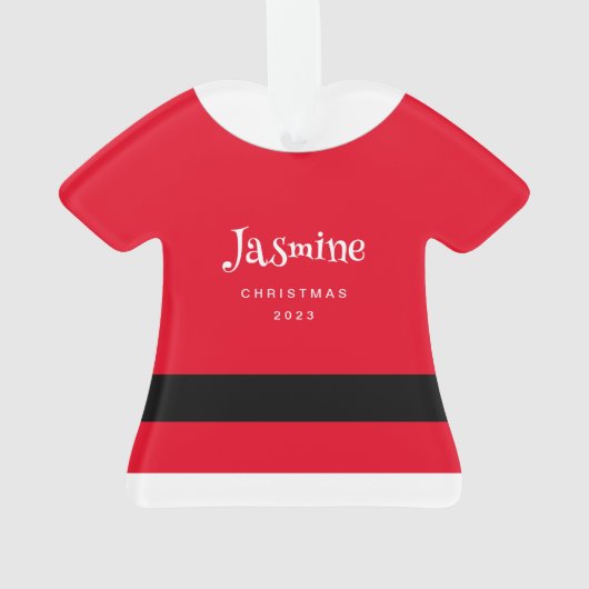 Red Santa Claus Coat Custom Kerstmis Ornament (achterkant)