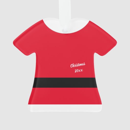 Red Santa Claus Coat op persoonlijke kerstmis Ornament (achterkant)