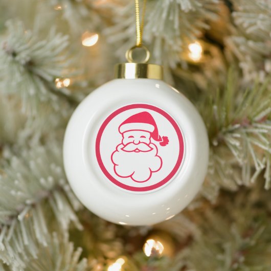 Red Santa Claus Keramische Bal Ornament (Boom)