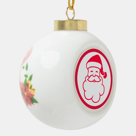 Red Santa Claus Keramische Bal Ornament (Links)