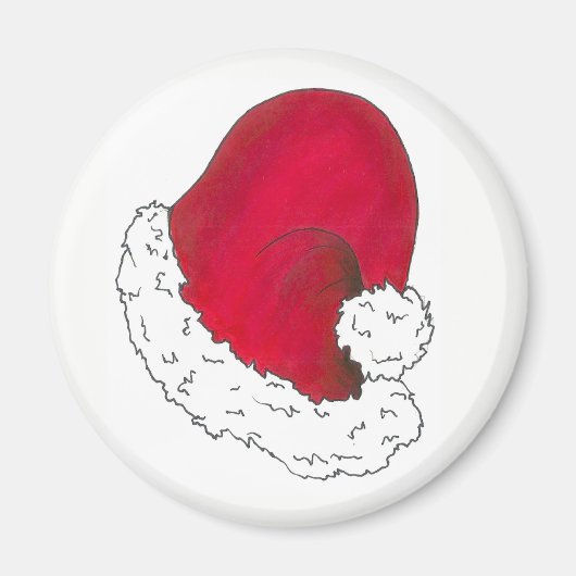 Red Santa Claus Pet Merry Kerstmis Holiday Magneet (Voorkant)