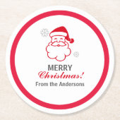 Red Santa Claus Ronde Kartonnen Onderzetter (Voorkant)
