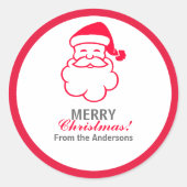 Red Santa Claus Ronde Sticker (Voorkant)
