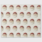 Red Santa Claus Rustic Christmas Wrapping Paper Cadeaupapier (Vlak)