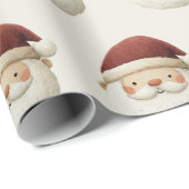 Red Santa Claus Rustic Christmas Wrapping Paper Cadeaupapier (Rol Hoek)