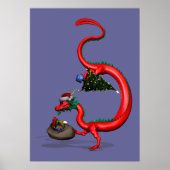 Red Santa Dragon Poster (Voorkant)
