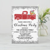 Red Santa Gifts Holiday Kerstfeest Silver Kaart (Staand voorkant)