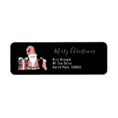 Red Santa Gnome met Stocking and Gift Package Etiket (Voorkant)