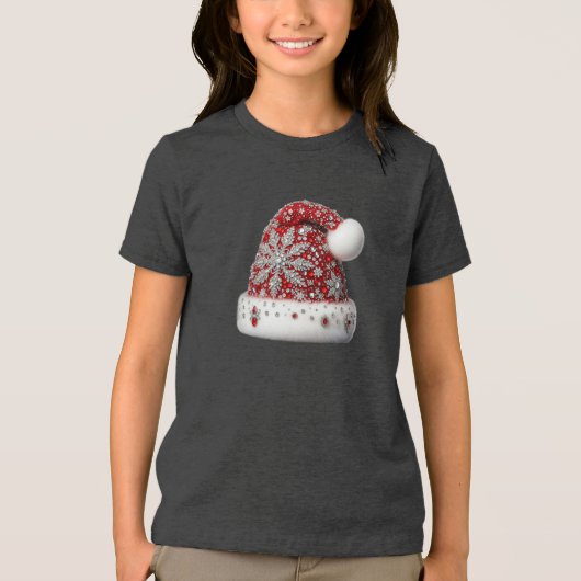 Red Santa Hat Boys T-shirt (Voorkant)
