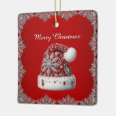 Red Santa Hat Christmas Holiday Ornament (Links)