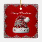 Red Santa Hat Christmas Holiday Ornament (Achterkant)
