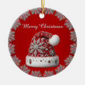 Red Santa Hat Christmas Holiday Ornament (Voorkant)
