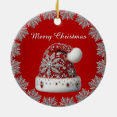 Red Santa Hat Christmas Holiday Ornament (Achterkant)