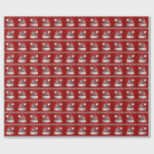 Red Santa Hat Christmas Holiday Wrapping Paper Cadeaupapier (Vlak)