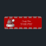 Red Santa Hat Christmas Return Adreslabel Etiket<br><div class="desc">Mooie rode kerstmuts kerstmis retour adres label</div>