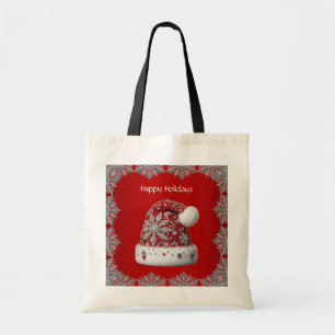 Red Santa Hat Holiday Canvas tas