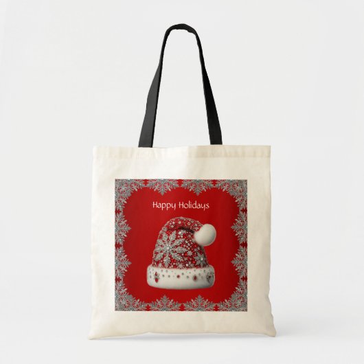 Red Santa Hat Holiday Canvas tas (Voorkant)