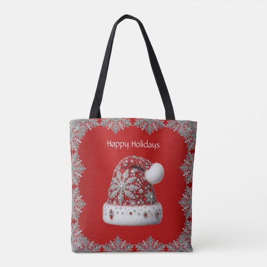 Red Santa Hat Holiday Canvas tas (Achterkant)