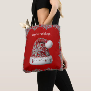 Red Santa Hat Holiday Canvas tas