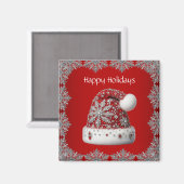 Red Santa Hat Holiday Magnet (Voorkant / Achterkant)