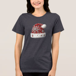 Red Santa Hat Holiday T-shirt voor dames