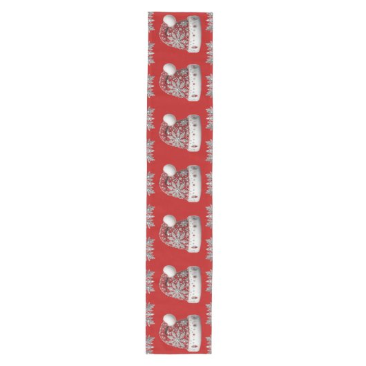 Red Santa Hat Holiday Table Runner Medium Tafelloper (Voorkant)