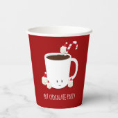 Red Santa Hat Hot Chocolate kerstparty Papieren Bekers (Achterkant)