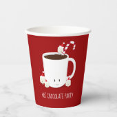 Red Santa Hat Hot Chocolate kerstparty Papieren Bekers (Voorkant)