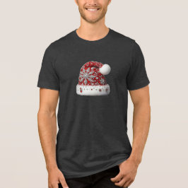 Red Santa Hat Mannen Tri-Blend Shirt