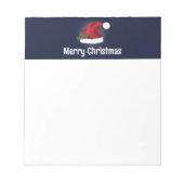Red Santa Hat met kerst Holly en aangepaste tekst Notitieblok (Voorkant)