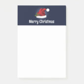Red Santa Hat met kerst Holly en aangepaste tekst Post-it® Notes (Voorkant)