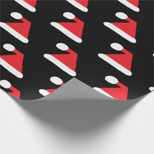 Red Santa Hat Pattern kerst Cadeaupapier (Hoek)