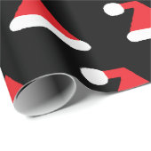 Red Santa Hat Pattern kerst Cadeaupapier (Rol Hoek)