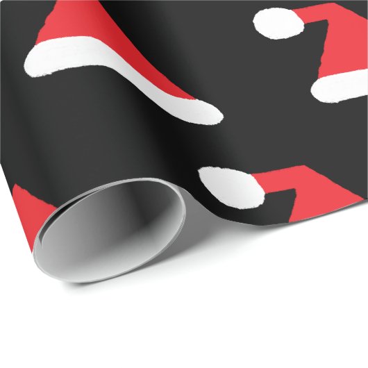 Red Santa Hat Pattern kerst Cadeaupapier (Rol Hoek)