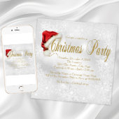 Red Santa Hat Sneeuwvlok Kerstfeest Uitnodiging