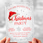 Red Santa Hat Snowflake kerstfeest Kaart