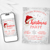 Red Santa Hat Snowflake kerstfeest Kaart