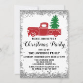 Red Santa-kerstboomfeestdag Silver Kaart (Voorkant)