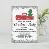 Red Santa-kerstboomfeestdag Silver Kaart (Staand voorkant)