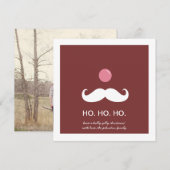 Red Santa Mustache kerstfotokaarten Feestdagenkaart (Voorkant / Achterkant)