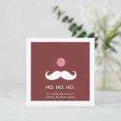 Red Santa Mustache kerstfotokaarten Feestdagenkaart (Staand voorkant)