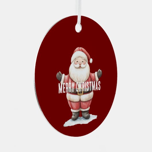 Red Santa Ornaments Christmas  Metalen Ornament (Voorkant Rechts)
