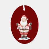 Red Santa Ornaments Christmas  Metalen Ornament (Voorkant links)