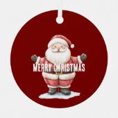 Red Santa Ornaments Christmas  Metalen Ornament (Voorkant)