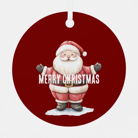 Red Santa Ornaments Christmas  Metalen Ornament (Voorkant)