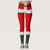 Red Santa Suit Mrs Claus kerstkostume Festive Leggings (Voorkant)