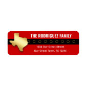 Red Santa Texas Belt Retouradreslabel Etiket (Voorkant)