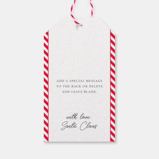 Red Santa's Sleigh Express Speciale levering Cadeaulabel (Achterkant)