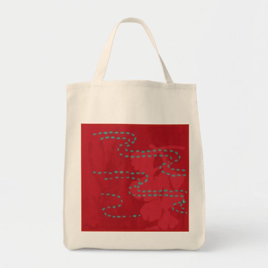 Red Sashiko Tote Bag (Voorkant)