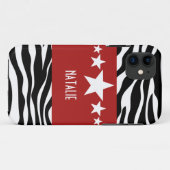 Red Sassy Star Zebra BT iPhone 5 Hoesje (Achterkant (horizontaal))